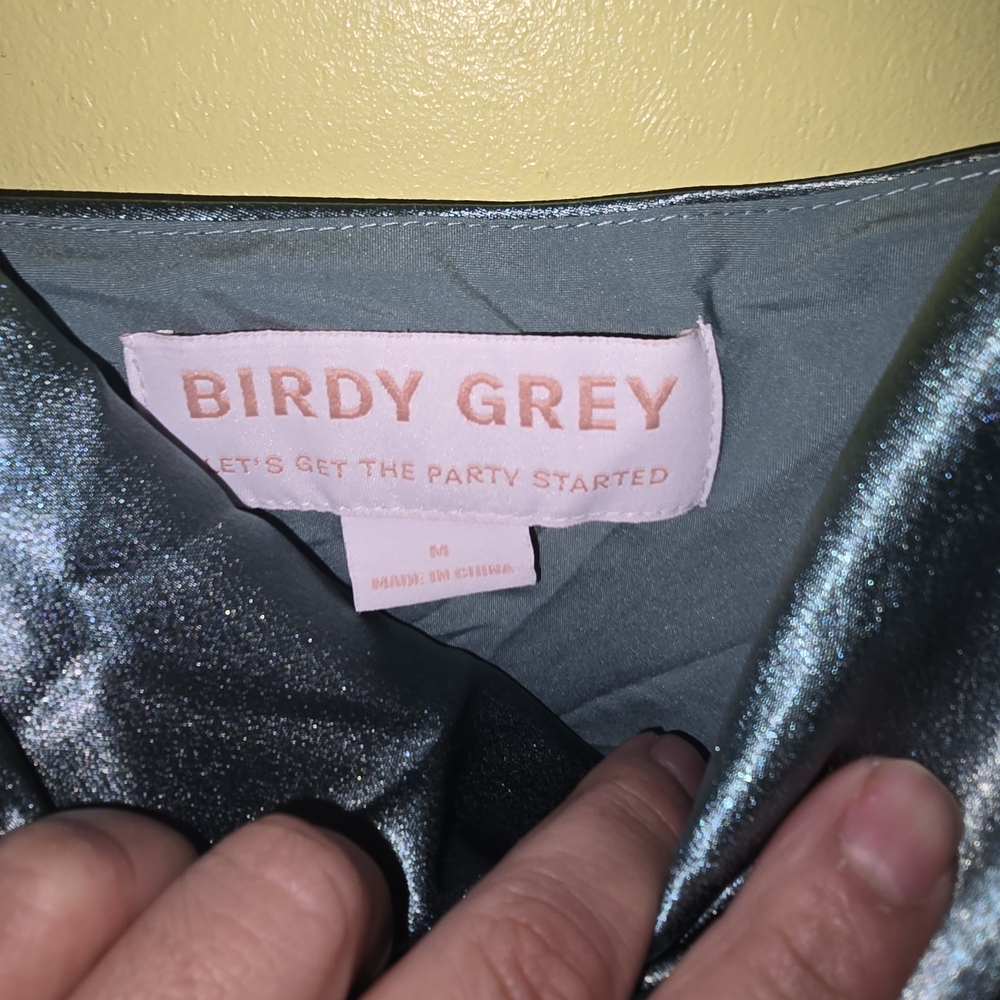 Birdy Grey Satin Teal Slip Dress - Picture 5 of 7